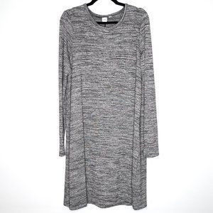 GAP Soft Spun Heather Grey Long Sleeve Swing Dress